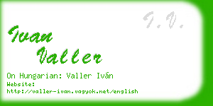 ivan valler business card